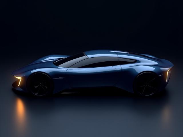 Futuristic car model 3D render