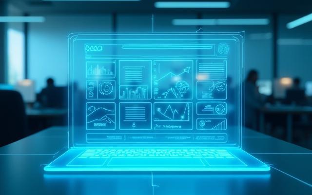 Wireframe of a website layout automatically generated by AI