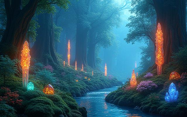 AI-generated fantastical landscape artwork