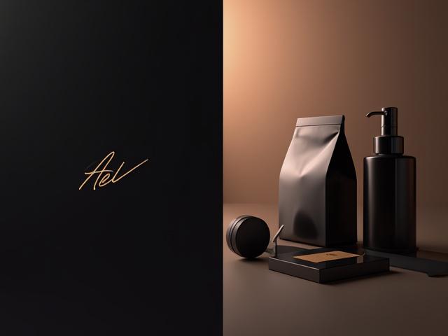 Split screen showing a refined brand logo on one side and its application across a website, packaging, and a mobile app on the other, demonstrating comprehensive brand identity.