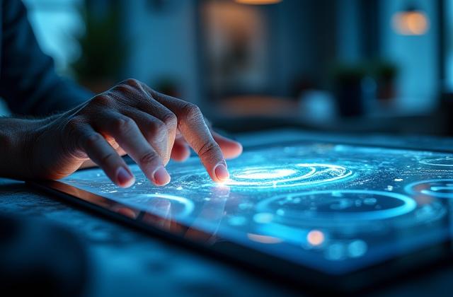 Designer working with AI tools, AI-generated art mixing with human input